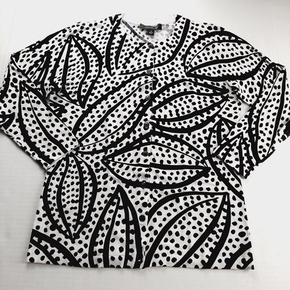 Ann Taylor Womens Cardigan Sweater Size XS Black White Button Front Knit - Picture 1 of 7